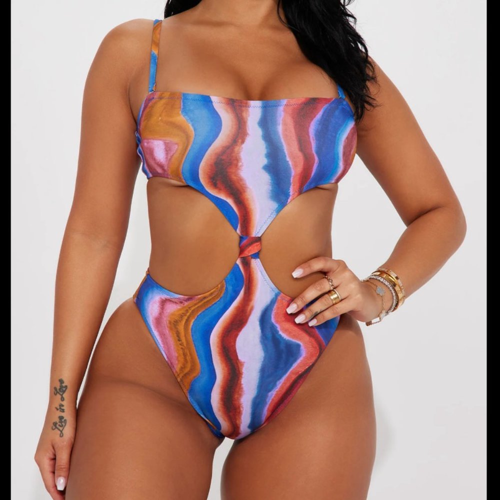 Surf Sleep Repeat 1 Piece Swimsuit - Blue/combo
